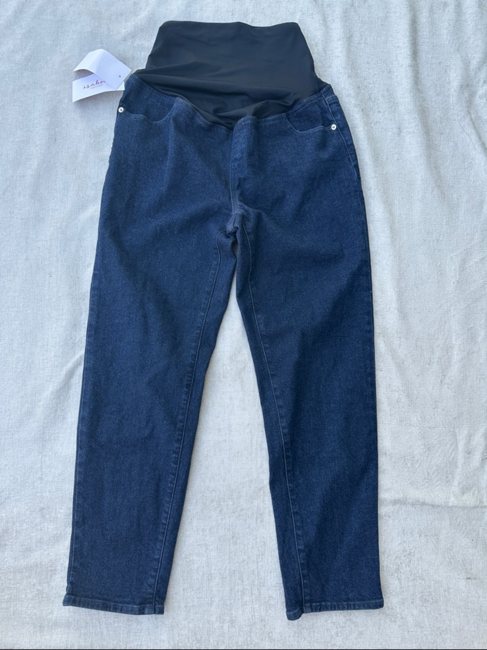 Ingrid & Isabel Dark Blue High-Rise Maternity Jeans with Belly Panel NWT (6)